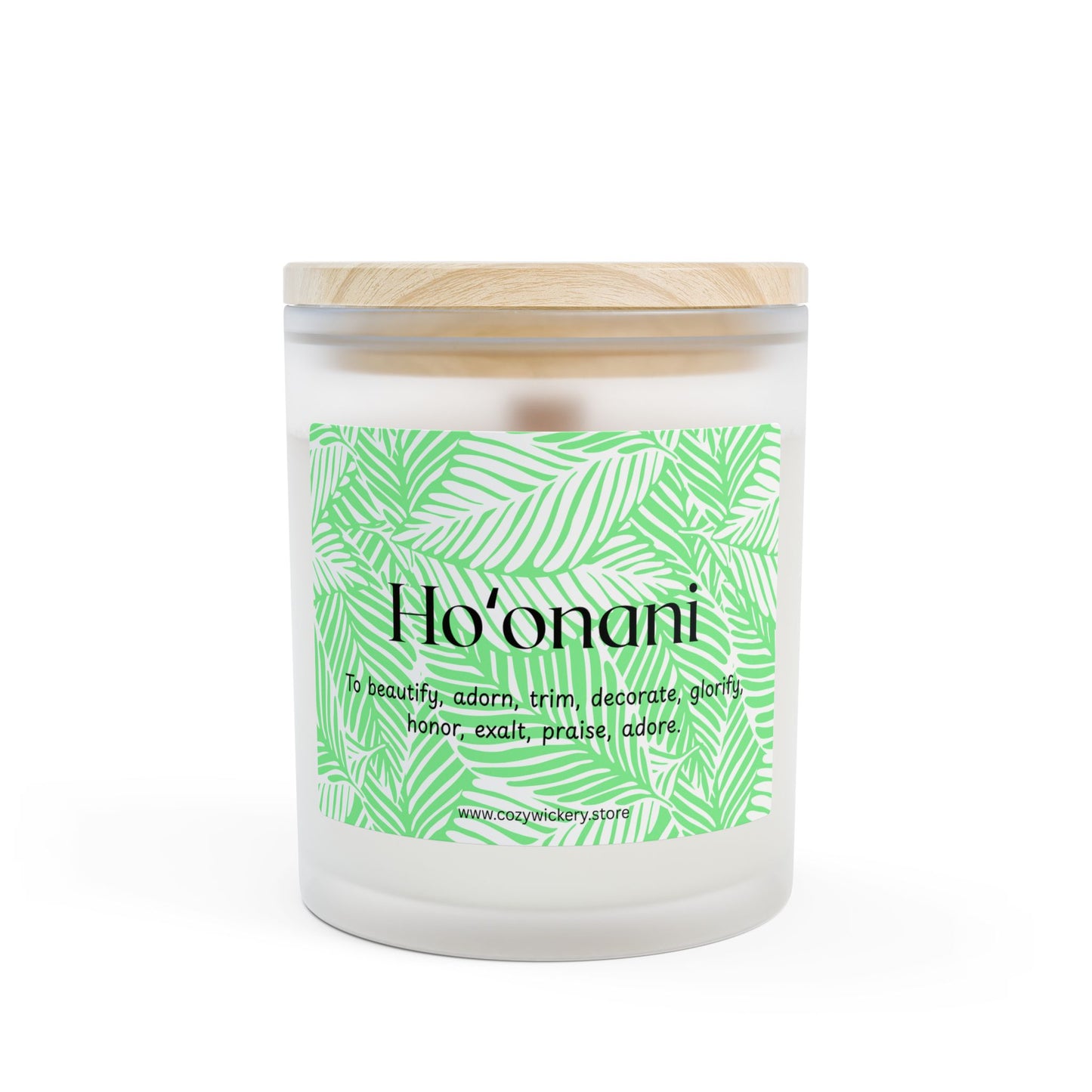Ho'onani Frosted Glass Candle | Scented Soy Candle for Relaxation, Home Decor, Spa Day, Eco-Friendly | 11oz, 50 Hour