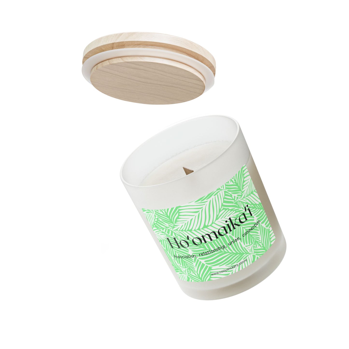 Ho'omaika'i Frosted Glass Candle | Scented Soy Candle for Relaxation, Home Decor, Spa Day, Eco-Friendly | 11oz, 50 Hour