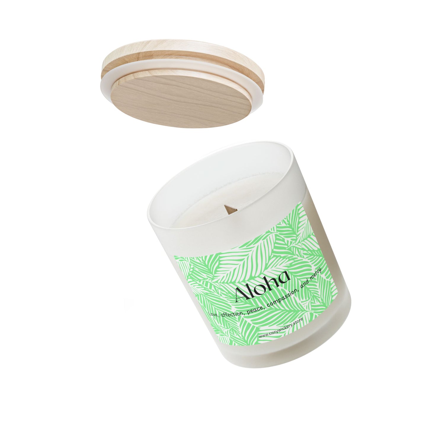 Aloha Frosted Glass Candle | Scented Soy Candle for Relaxation, Home Decor, Spa Day, Eco-Friendly | 11oz, 50 Hour