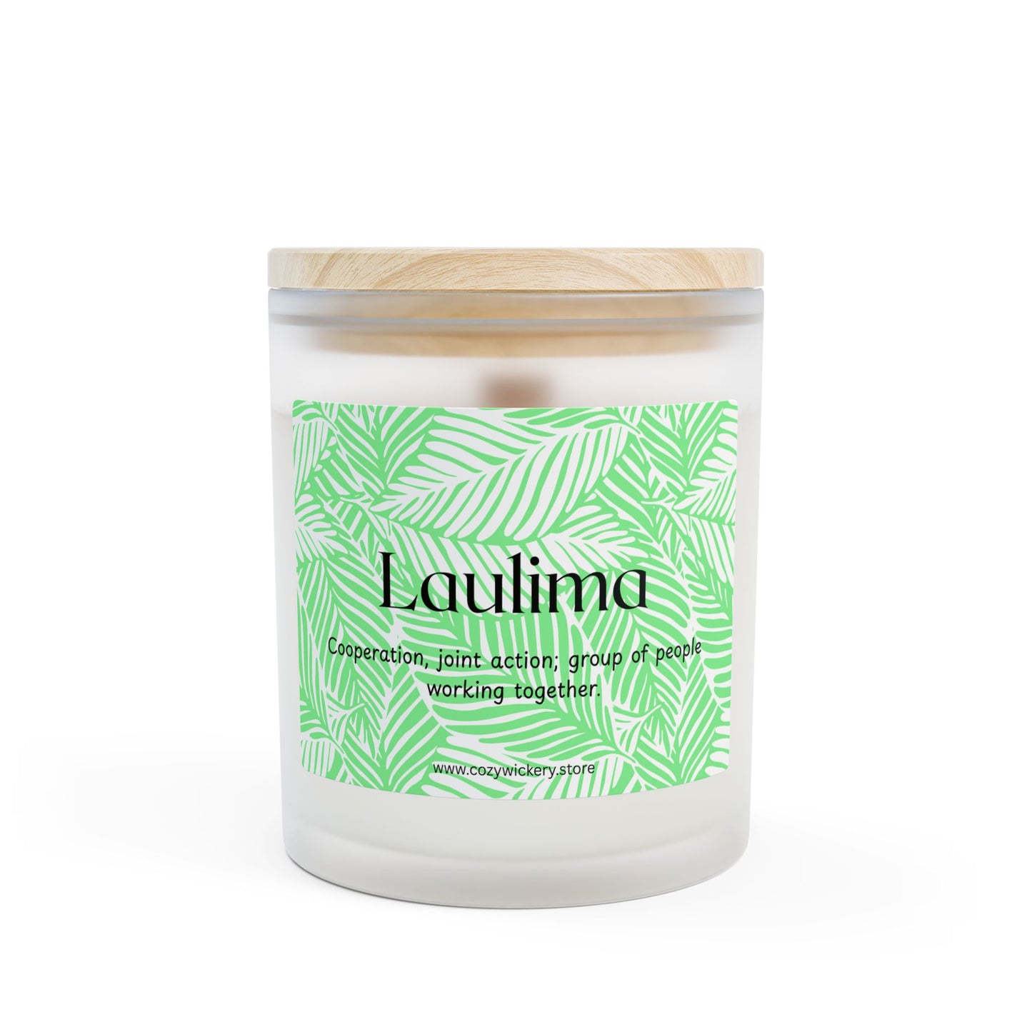 Laulima Frosted Glass Candle | Scented Soy Candle for Relaxation, Home Decor, Spa Day, Eco-Friendly | 11oz, 50 Hour