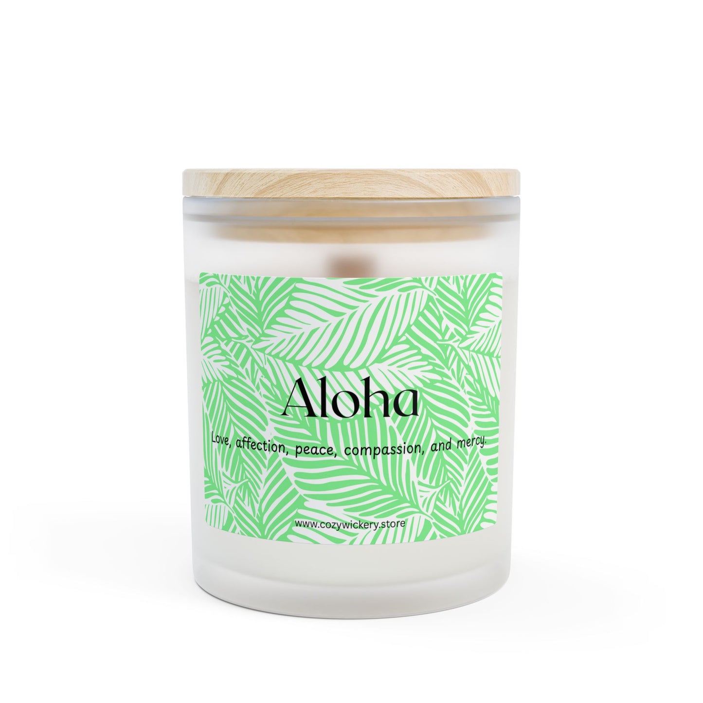 Aloha Frosted Glass Candle | Scented Soy Candle for Relaxation, Home Decor, Spa Day, Eco-Friendly | 11oz, 50 Hour
