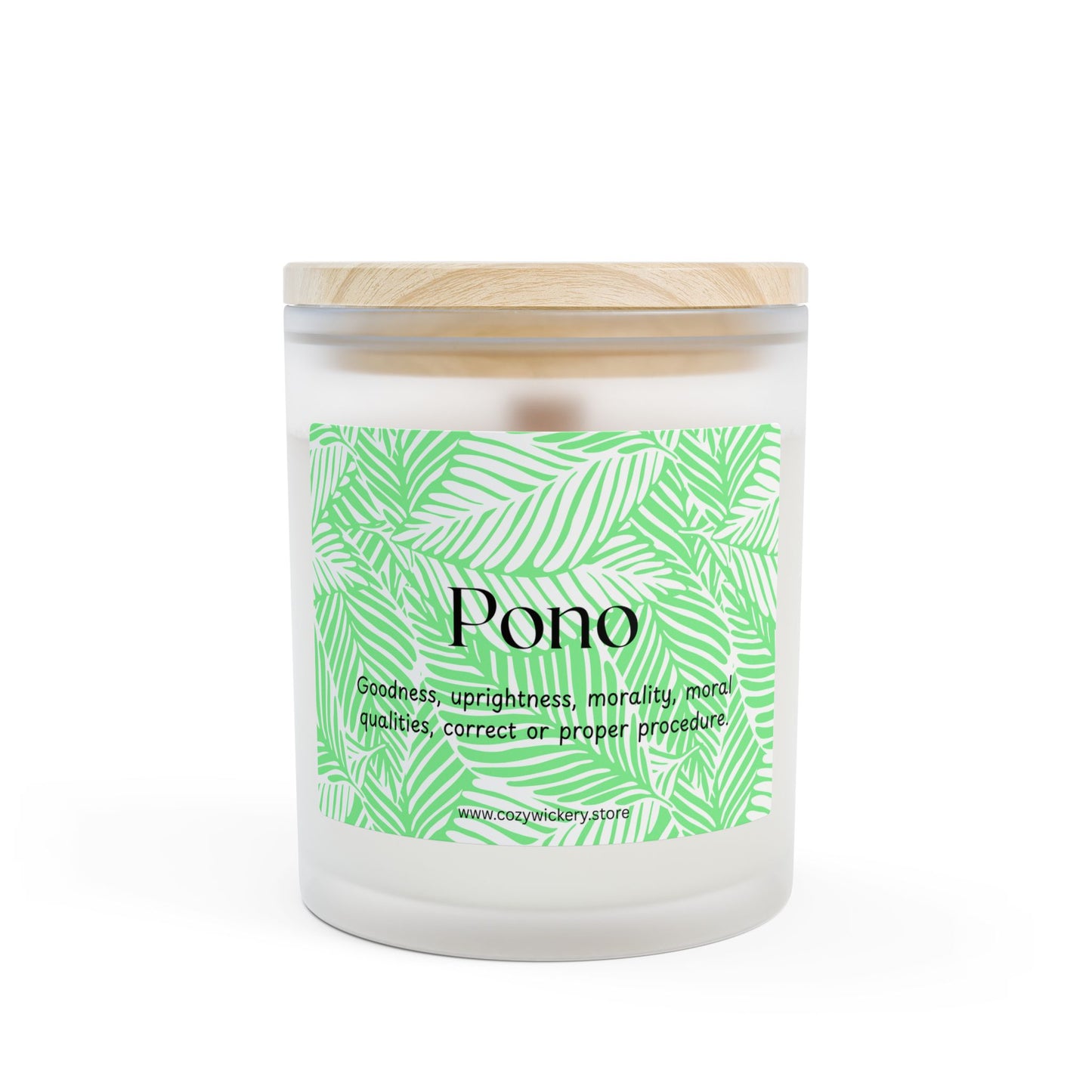 Pono Frosted Glass Candle | Scented Soy Candle for Relaxation, Home Decor, Spa Day, Eco-Friendly | 11oz, 50 Hour