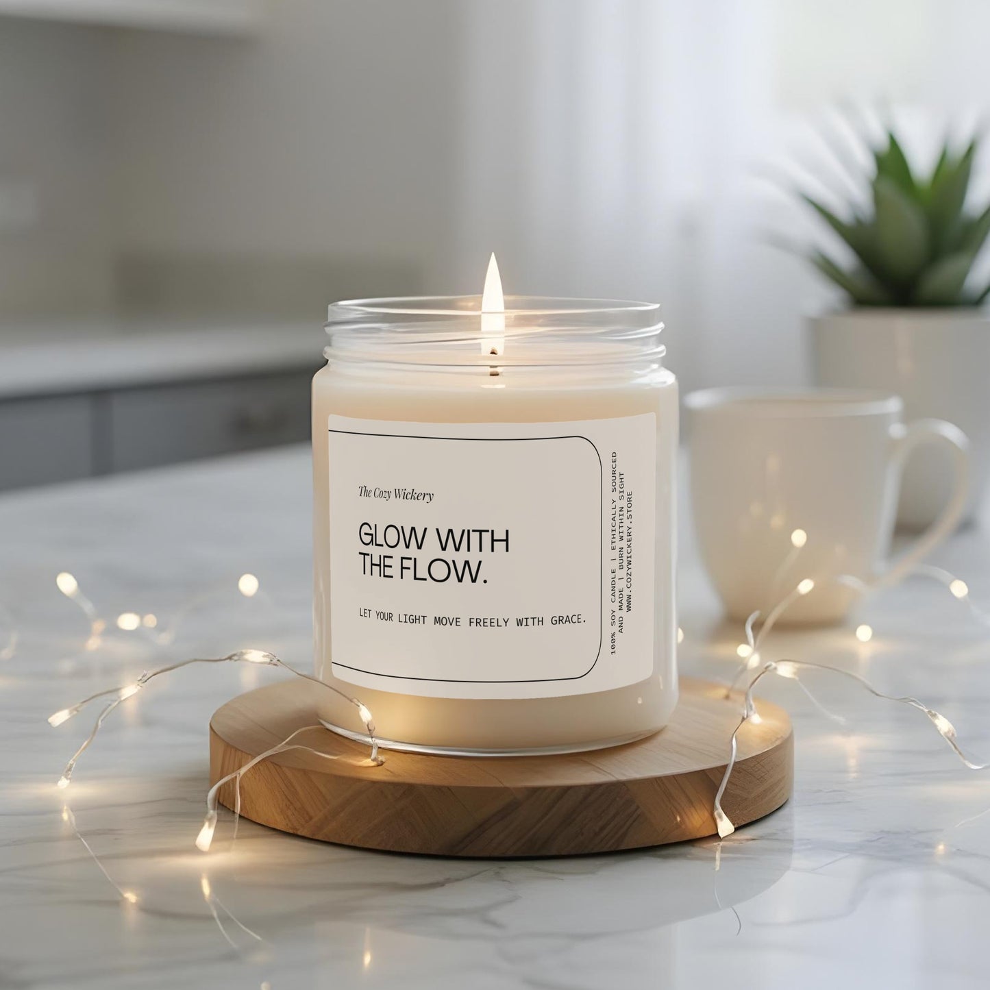 Glow With The Flow Quote Candle Decorative product
