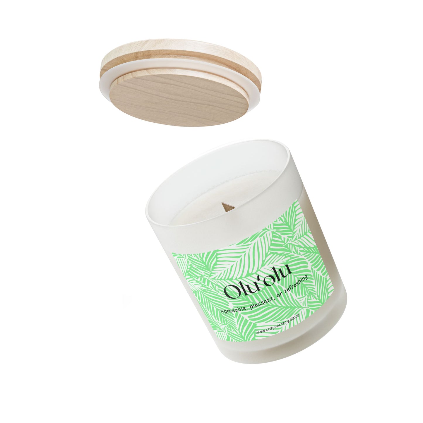 Olu'olu Frosted Glass Candle | Scented Soy Candle for Relaxation, Home Decor, Spa Day, Eco-Friendly | 11oz, 50 Hour