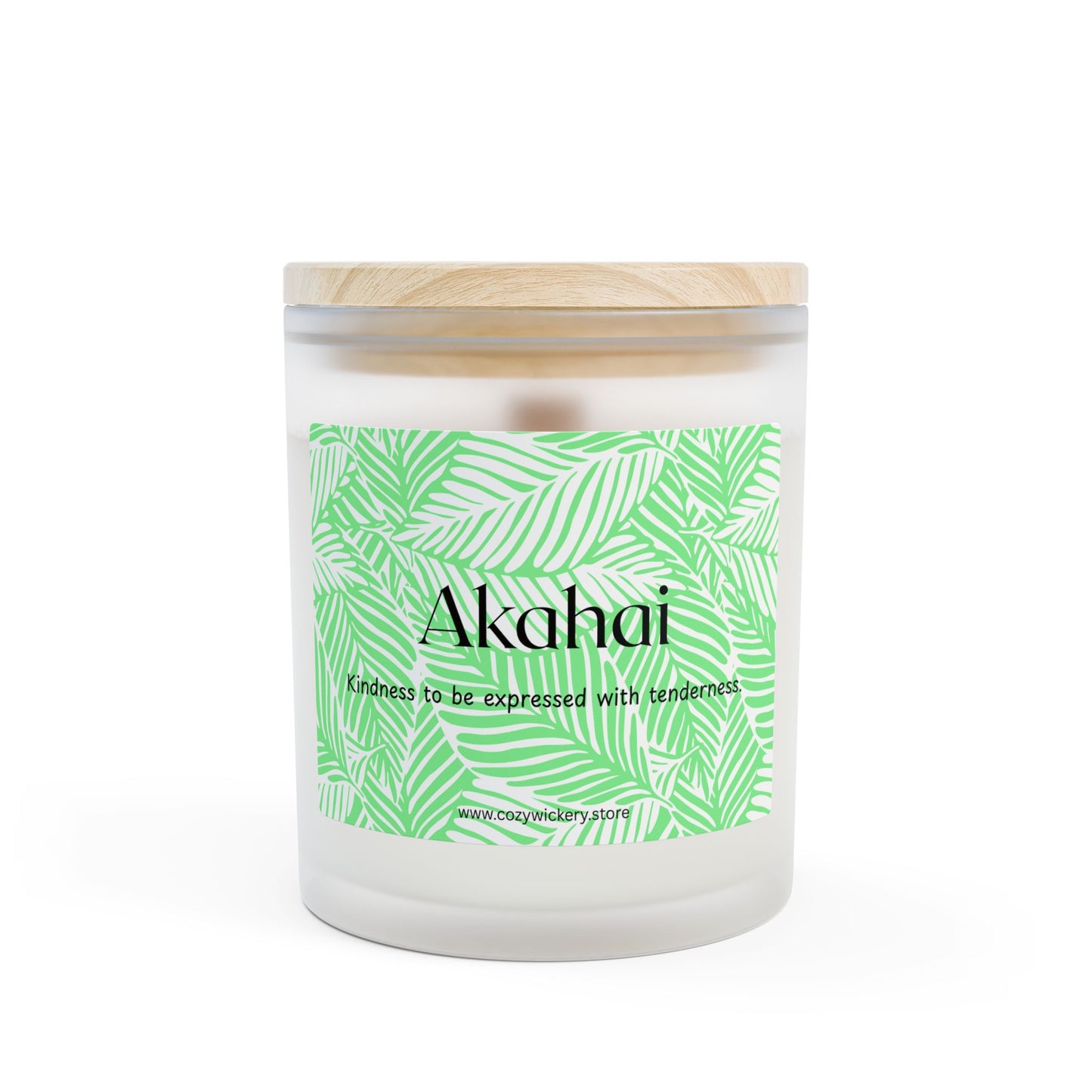 Akahai Frosted Glass Candle | Scented Soy Candle for Relaxation, Home Decor, Spa Day, Eco-Friendly | 11oz, 50 Hour