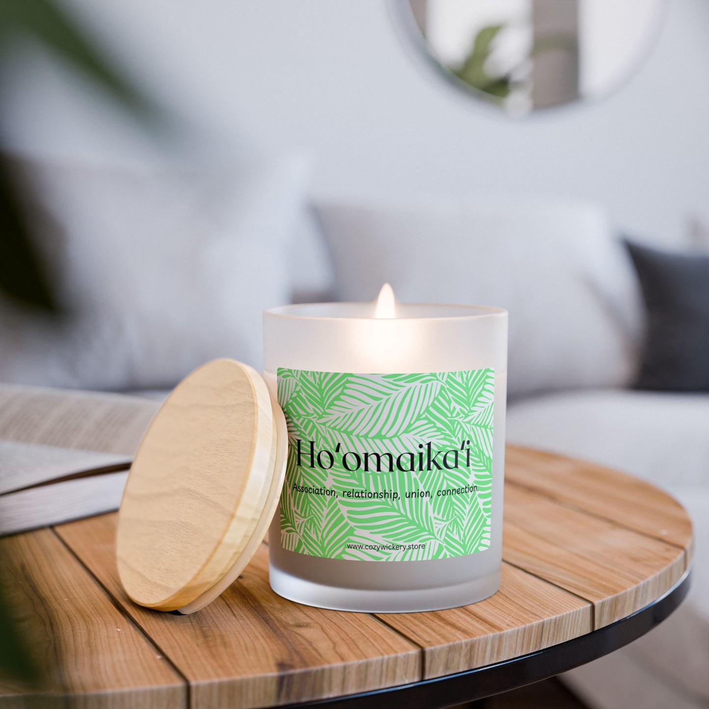 Ho'omaika'i Frosted Glass Candle | Scented Soy Candle for Relaxation, Home Decor, Spa Day, Eco-Friendly | 11oz, 50 Hour