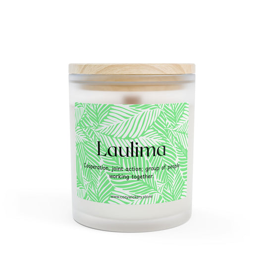 Laulima Frosted Glass Candle | Scented Soy Candle for Relaxation, Home Decor, Spa Day, Eco-Friendly | 11oz, 50 Hour