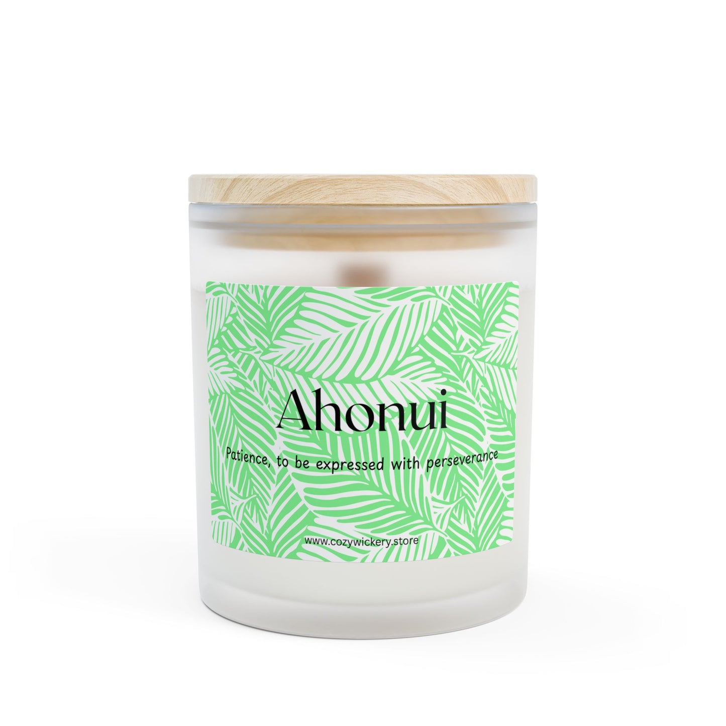 Ahonui Frosted Glass Candle | Scented Soy Candle for Relaxation, Home Decor, Spa Day, Eco-Friendly | 11oz, 50 Hour