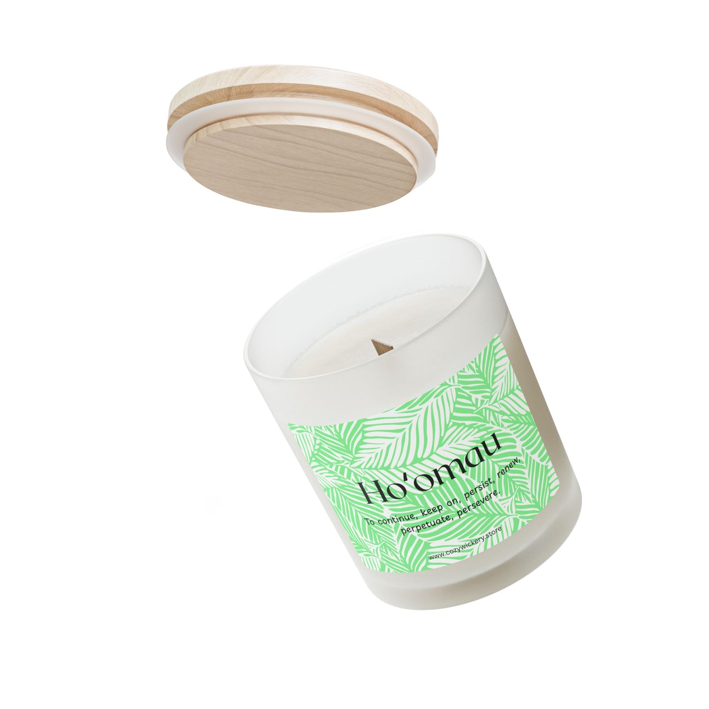 Ho'omau Frosted Glass Candle | Scented Soy Candle for Relaxation, Home Decor, Spa Day, Eco-Friendly | 11oz, 50 Hour