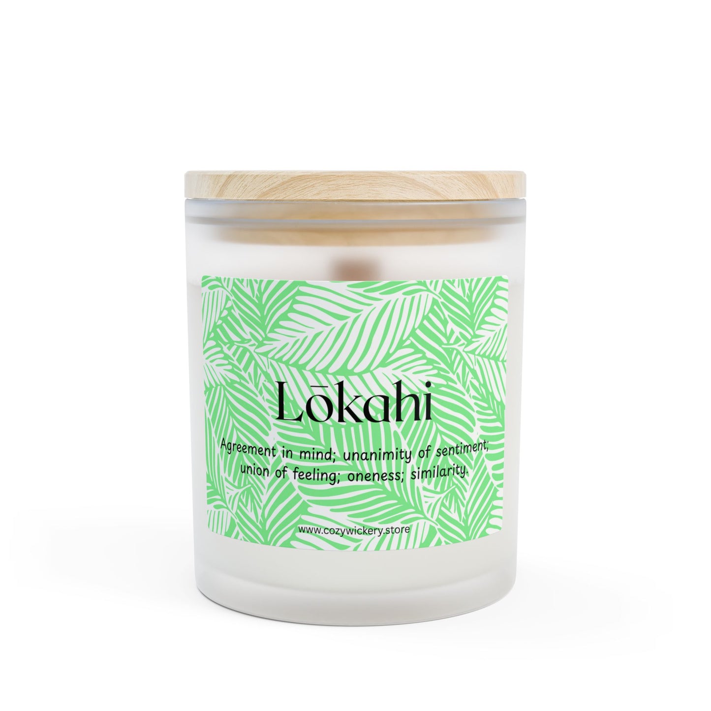 Lokahi Frosted Glass Candle | Scented Soy Candle for Relaxation, Home Decor, Spa Day, Eco-Friendly | 11oz, 50 Hour