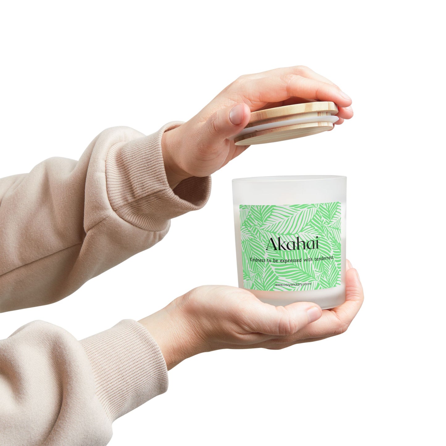 Akahai Frosted Glass Candle | Scented Soy Candle for Relaxation, Home Decor, Spa Day, Eco-Friendly | 11oz, 50 Hour