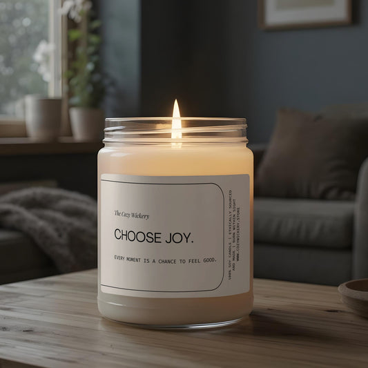 Choose Joy every moment feel good candle product
